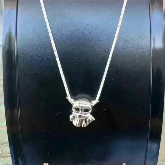 Mom's Island Beads Jewelry - Star Wars baby YODA silver necklace